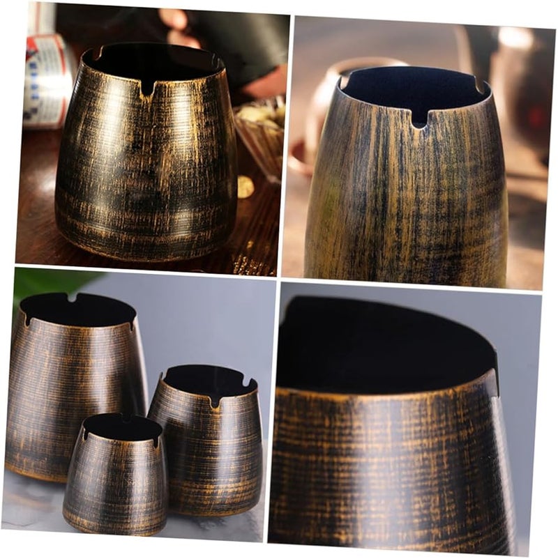 صحن رماد معدني كلاسيكي بأسلوب رجعي مصقول جرة دخان مستقرة على شكل مخروط للمنزل المكتب البار - Image 2